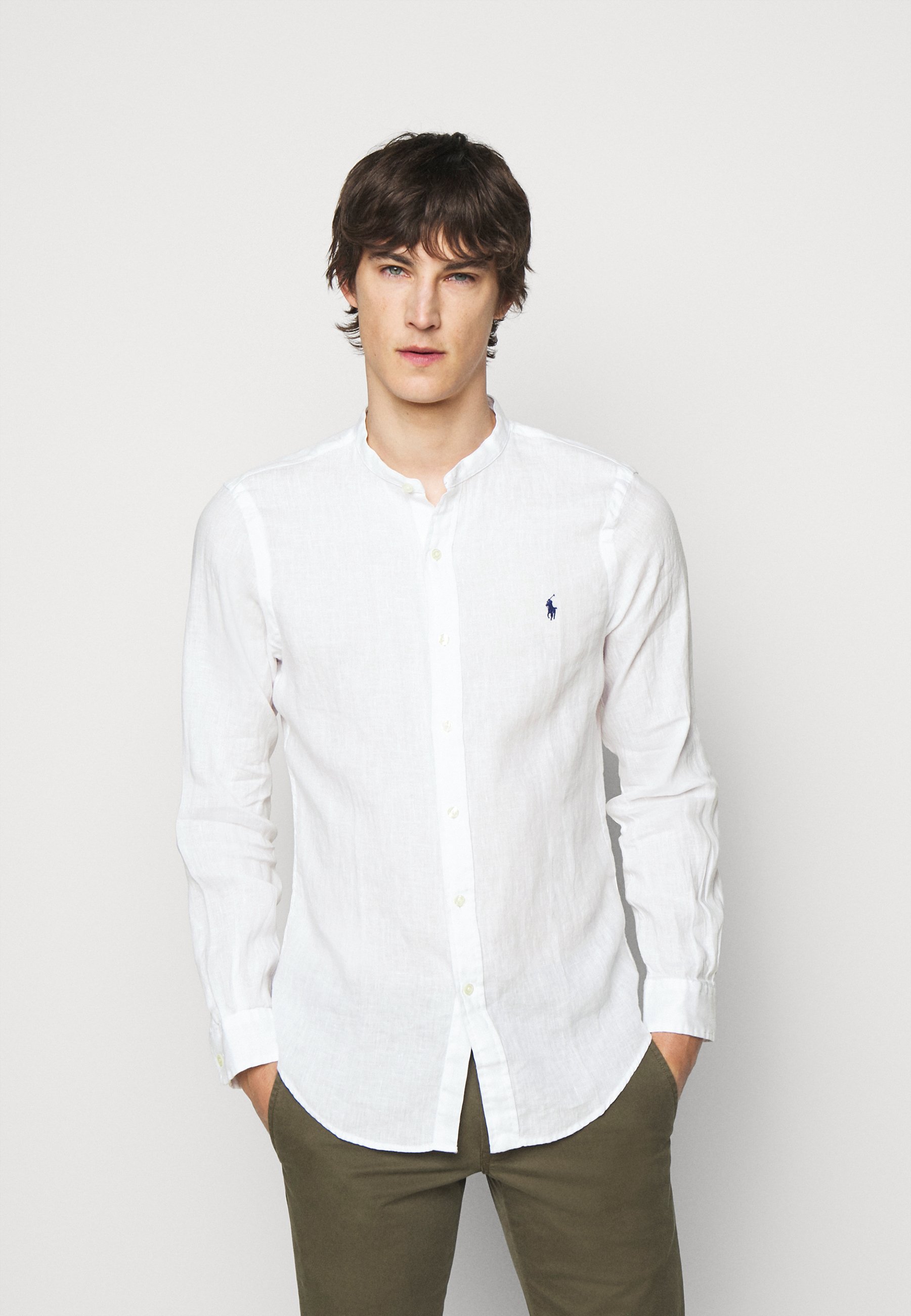 Polo Lauren SLIM FIT LINEN SHIRT Skjorter - white/hvid - Zalando.dk