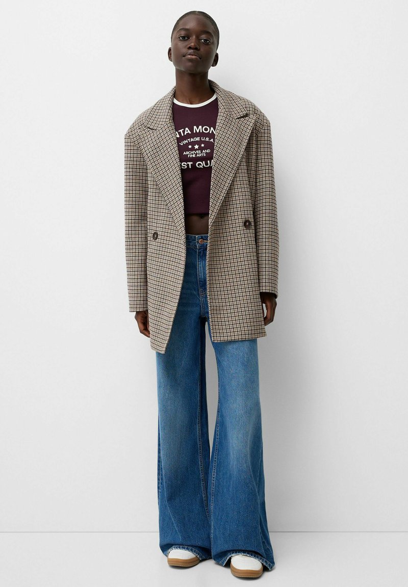 Bershka Mantel zandkleur Bershka Mantel zandkleur