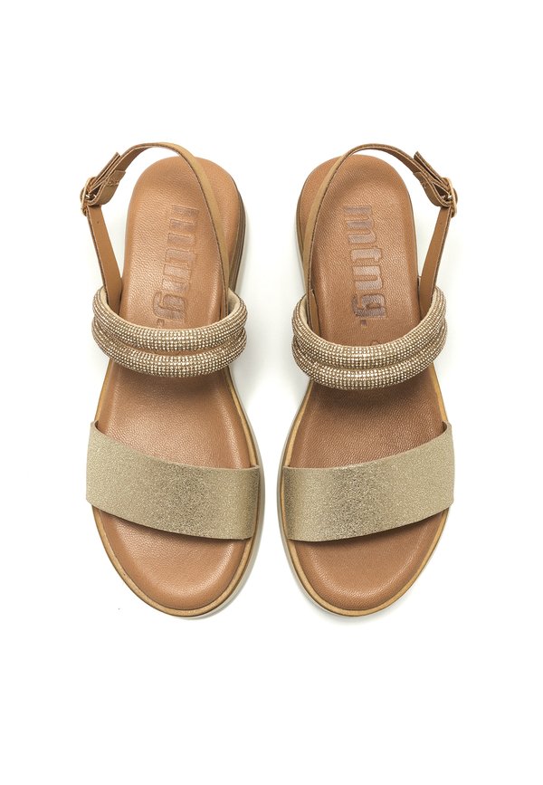 DANIELA - Wedge sandals - metal platino2