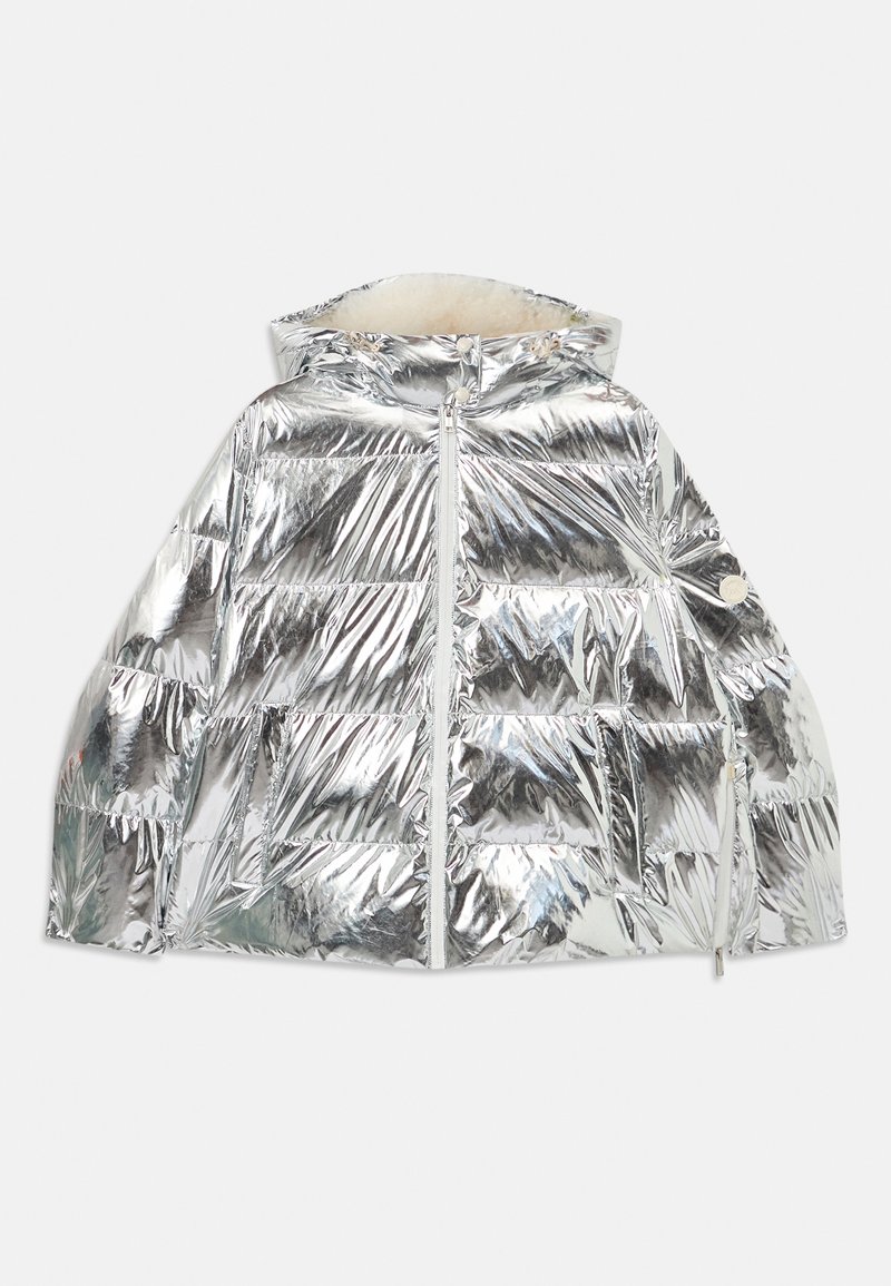 Yves Salomon Gewatteerde jas zilverkleurig