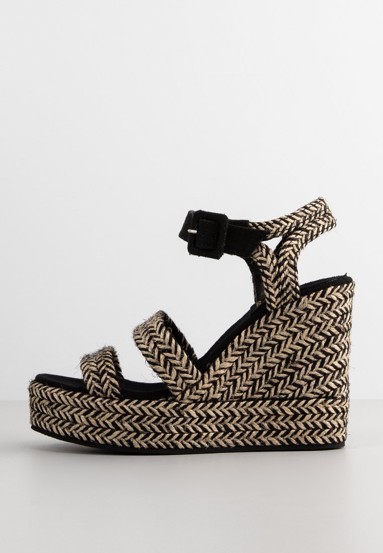 Jeffrey Campbell Sandales compensées noir