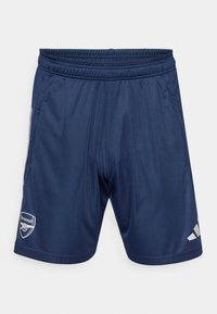 Sot shorts urheilu navy värissä, joissa on joustava vyötärö, kaksi sivutaskua ja Arsenal-logon painatus. Valmistettu sileästä, kevyestä kankaasta. Hopeiset yksityiskohdat.