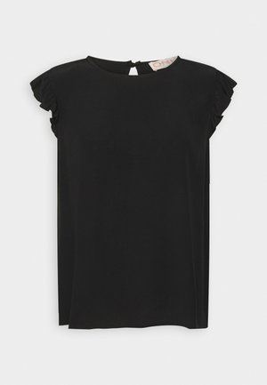 ONLY ONLKAJSA FRILL - T-shirt con stampa - BLACK