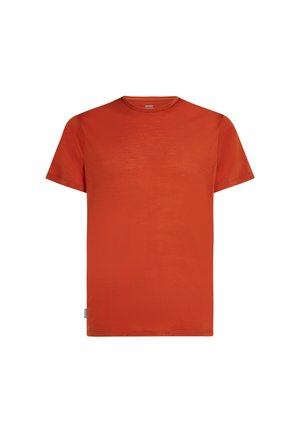 Kortærmet t-shirt i ensfarvet brændt orange, med rund halsudskæring, lavet af glat bomuldsstof med en normal pasform og subtilt mærkelabel på kanten.