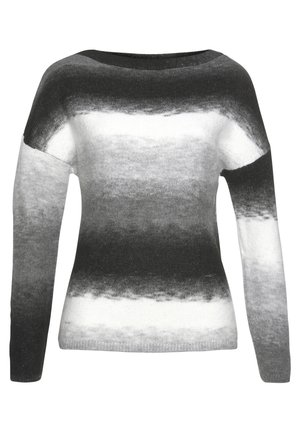 Strickpullover - schwarz/weiß/grau