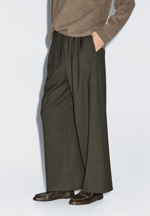 Massimo Dutti WIDE AND ELASTICATED WAISTBAND  - Kalhoty - dark green