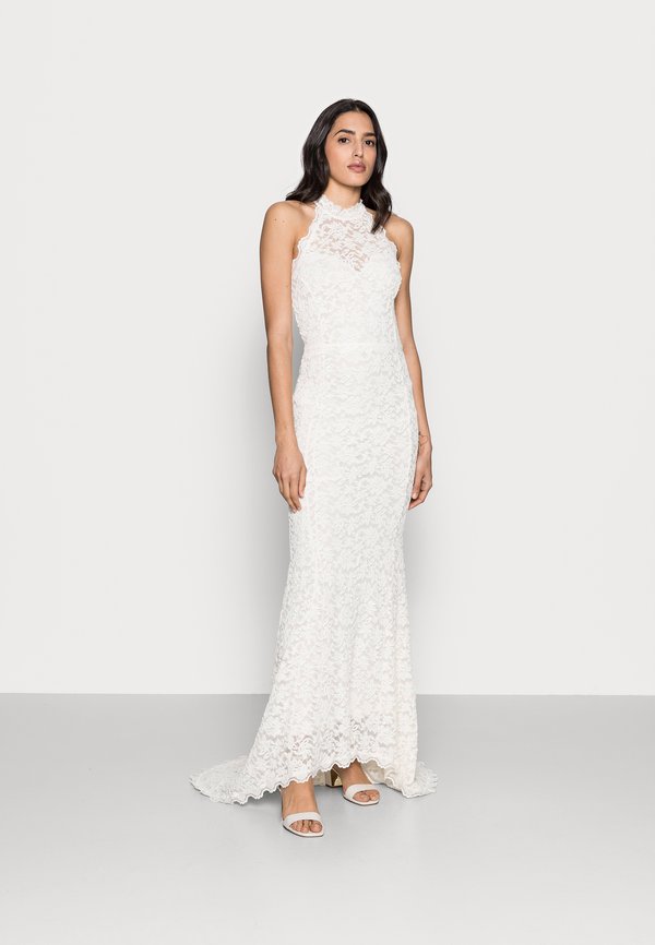 LONG HALTERNECK LACE DRESS - Occasion wear - ivory