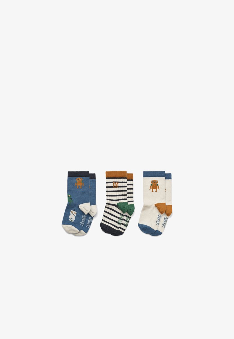 Liewood SILAS UNISEX 3 PACK - Strømper - robots / indigo blue