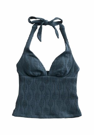 Next HALTERNECK TUMMY CONTROL TANKINI - Haut de bikini - navy textured
