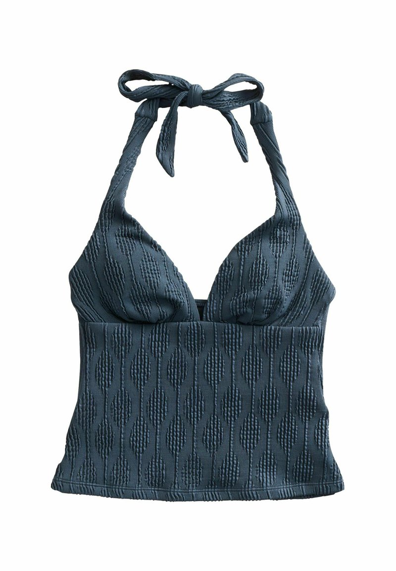 Next HALTERNECK TUMMY CONTROL TANKINI - Bikini-Top - navy textured