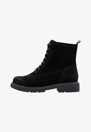 Jana, STIEFELETTE - Lace-up ankle boots - black suede