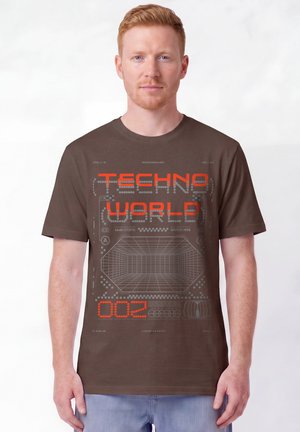 watapparel, TECHNOWORLD UNISEX - T-shirt imprimé - mocha