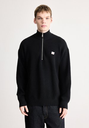 QUARTER ZIP - Πουλόβερ - black
