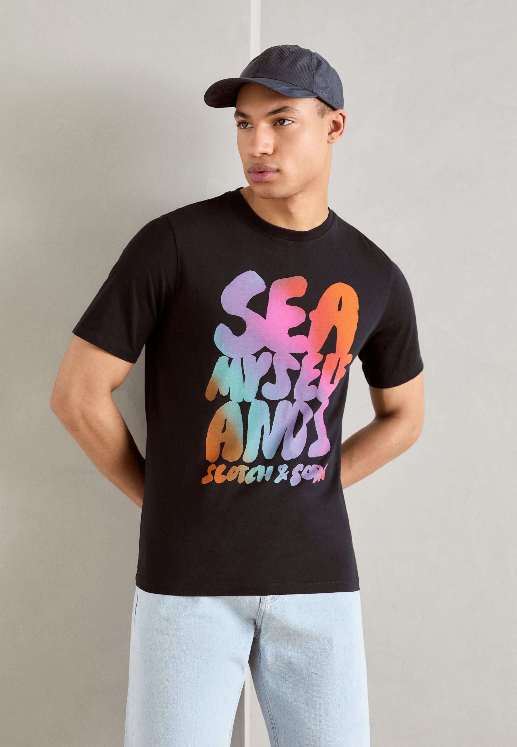 Scotch & Soda Heren Front Back Artwork T-shirt, Off White 0001, L