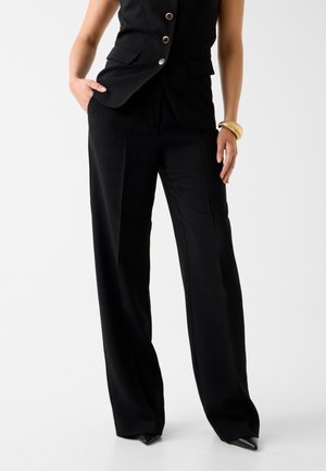 GERADE - Stoffhose - schwarz