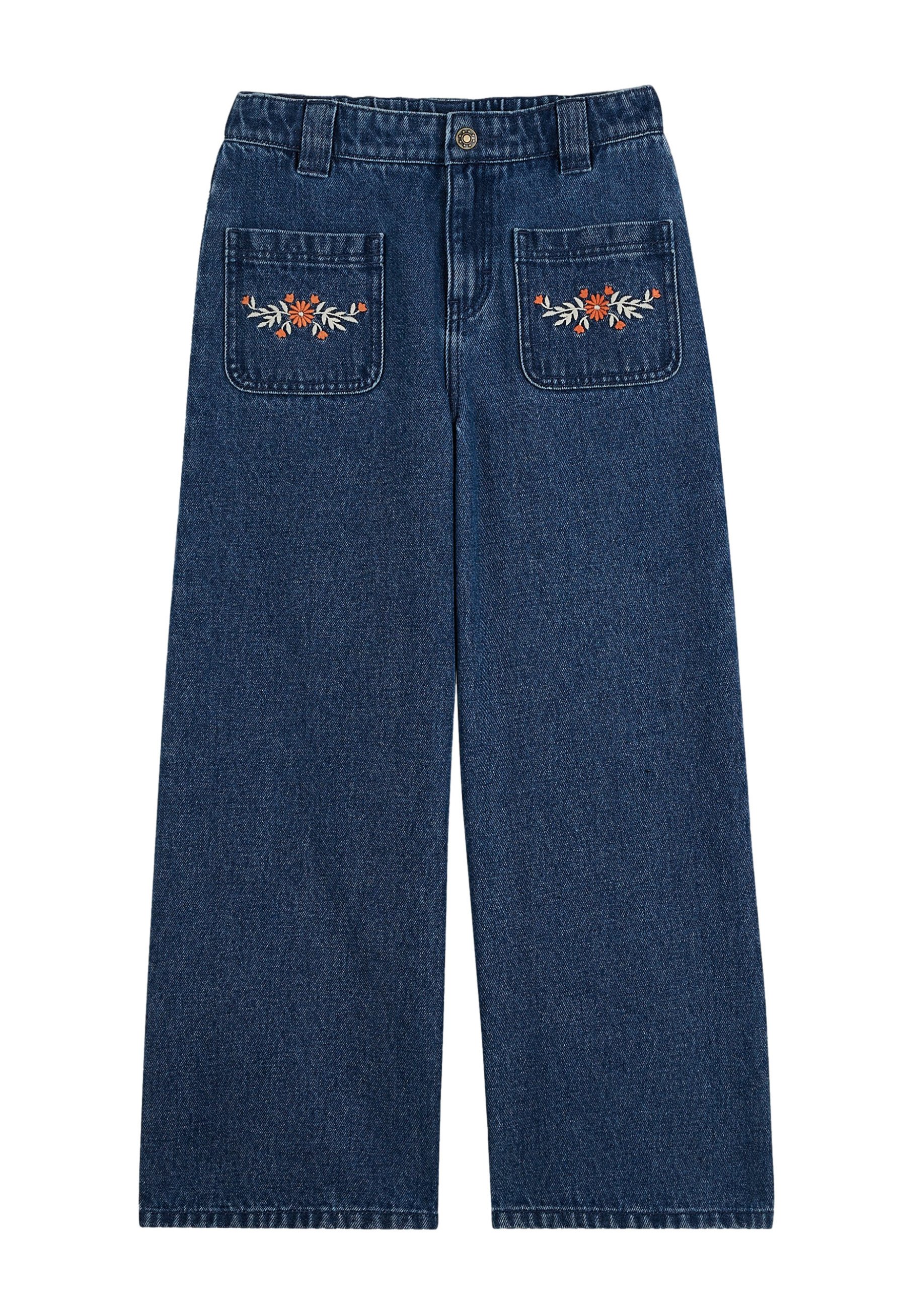 Capri En Denim Gymboree Pour Fille - Taille 5, Bleu, Poches Brodées, Jambes à Poignets - Occasion Très Bon état