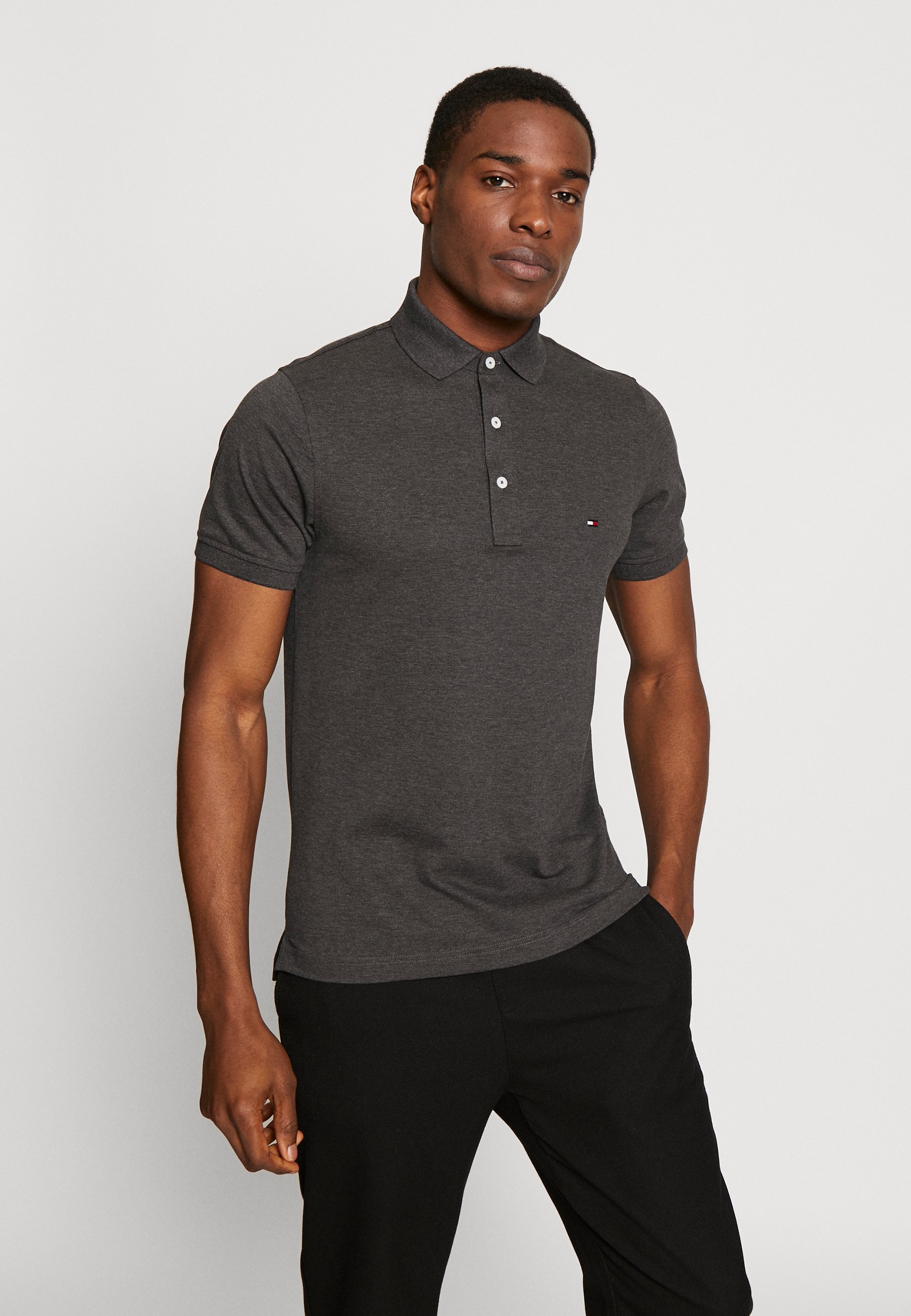 tommy hilfiger grey polo shirt