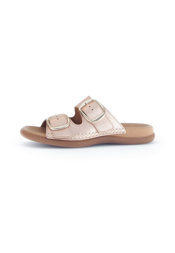 Pantolette flach - beige