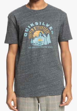 T-shirt print - mottled dark brown