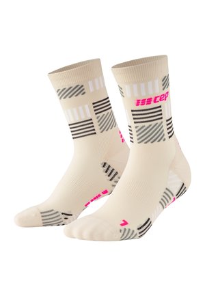 COMPRESSION MID CUT THE RUN LIMITED - Sports socks - cream neon pink