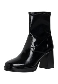 Tamaris Platform bokacsizmák - black patent