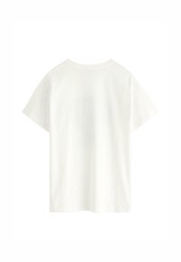 Hvid bomulds T-shirt med afslappet pasform, korte ærmer og rund halsudskæring. Glat tekstur, ingen synlige mønstre eller detaljer. Vist bagfra.