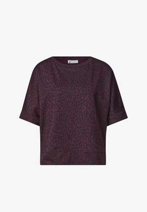 Street One, BATWING SHIRT MIT RUNDHALS UND PRINT - T-shirt imprimé - rustic rouge