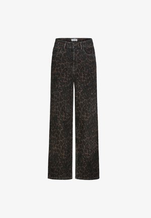 Eight 2 Nine, EIGHT 2 NINE WIDE LEG HOSE MIT LEOPRINT - Wide Leg - dark-brown