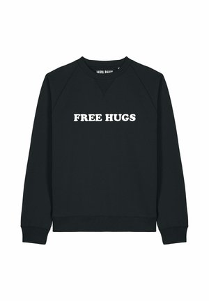 FREE HUGS EMBROIDERY SUPERHEAVY - Sweatshirt - black