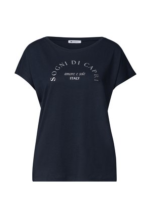 Street One, DROP-SHOULDER SHIRT WITH ROUND NECK - T-shirt print - deep blue