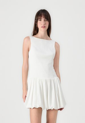 High-Neck Bubble Hem Mini Dress - Cocktailkjole - off white