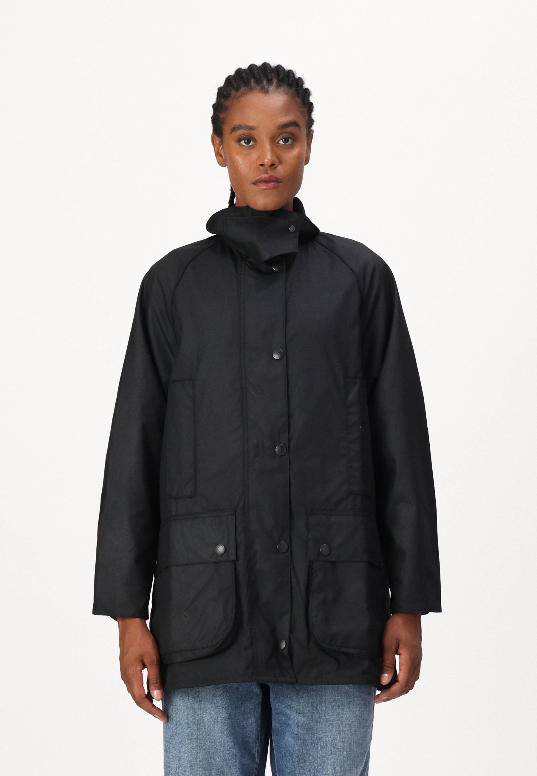 Black Barbour Beaufort Schwarz OS Beaufort Wax Jacket Black
