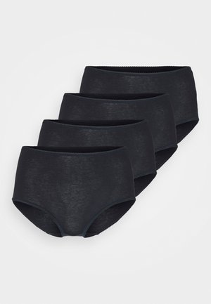 Culottes en coton noir taille haute en pack de quatre, avec une texture lisse, une taille élastique et sans motifs ni logos visibles.