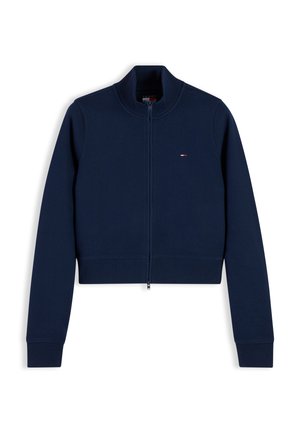 Tommy Jeans, FLAG FITTED ZIP  - Φούτερ με φερμουάρ - dark blue