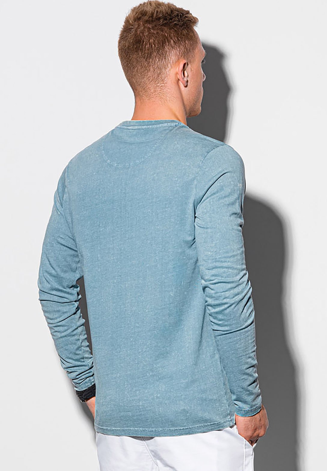 T-shirt Manches Longues Homme Henley - Col En V Boutonné - Coton Décontracté - Coupe Ajustée - Haut Basique