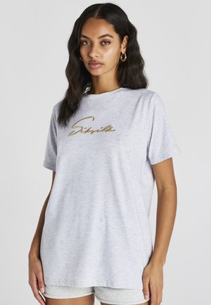 SIKSILK ESSENTIAL EMBROIDERED - T-shirt con stampa - Grey Marl