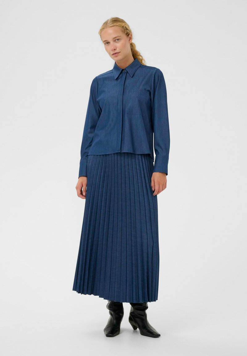 Jupe A-Line Denim & Co. – Bleu, Taille 10, Coton, Zip – Très Bon État