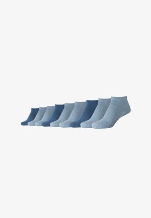 Et udvalg af ankelstrømper i forskellige nuancer af blå og grå. Fremstillet af et blødt, struktureret stof med et ribbet manchetdesign.