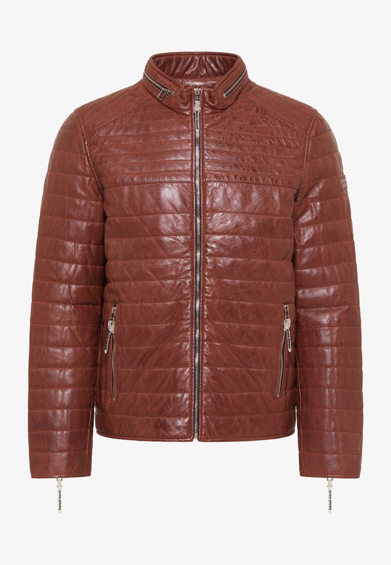 Bruno Banani GESTEPPTE MIT STEHKRAGEN STEPHAN - Lederjacke - braun