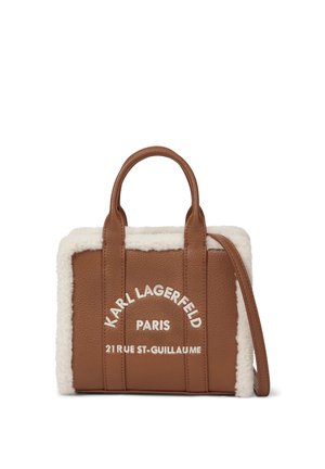 KARL LAGERFELD, K/RSG MN SQUARE TOTE SHEARLING - Handtas - dark tan