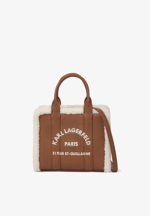 KARL LAGERFELD, K/RSG MN SQUARE TOTE SHEARLING - Handtasche - dark tan