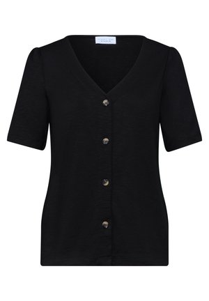 Street One Studio, SHIRT MIT V-NECK UND KNOPFLEISTE - Cardigan - black