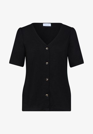 Street One Studio, SHIRT MIT V-NECK UND KNOPFLEISTE - Cardigan - black