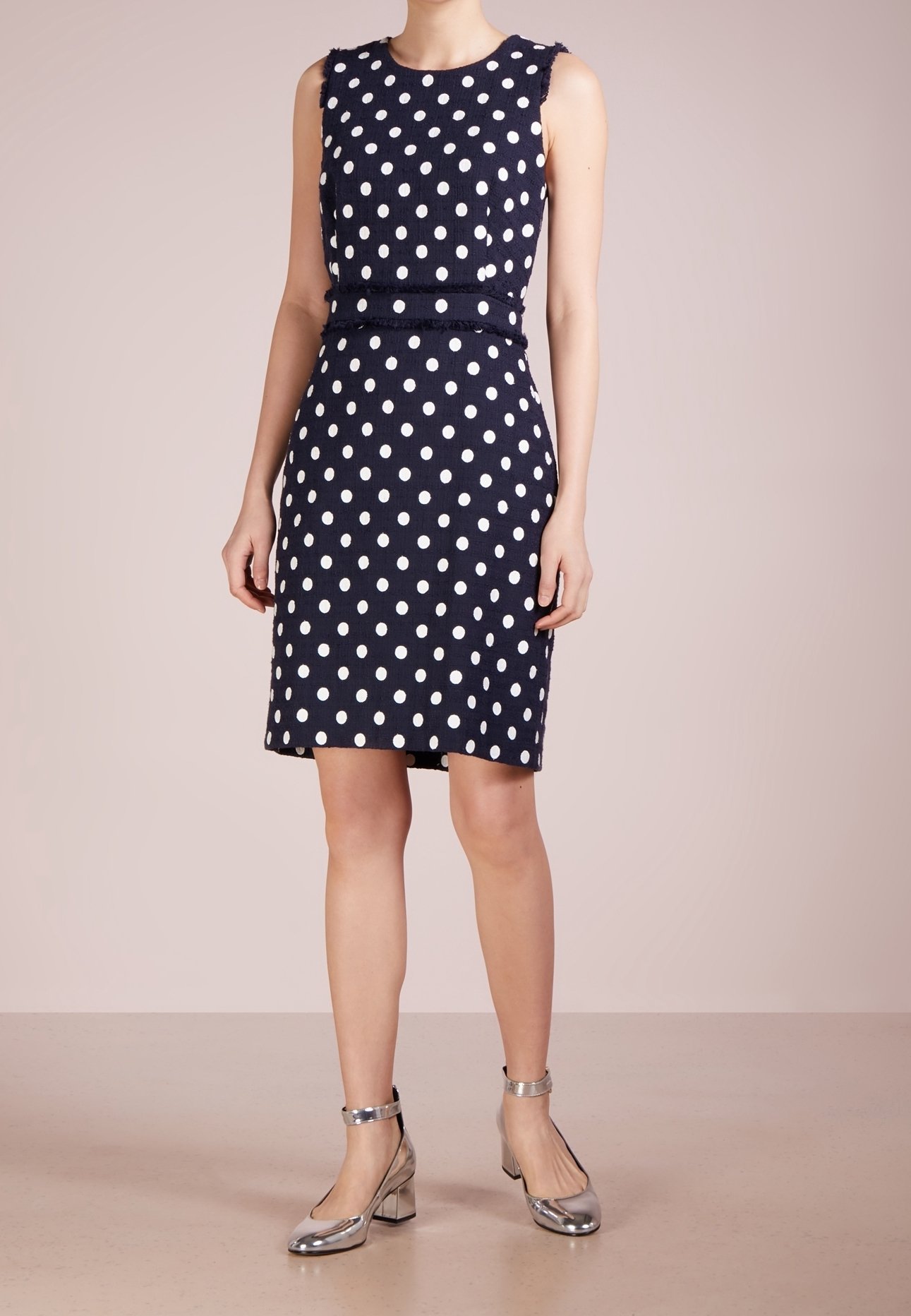 j crew blue polka dot dress J.Crew Polka Dots Dress with Navy Belt with pockets! S Size