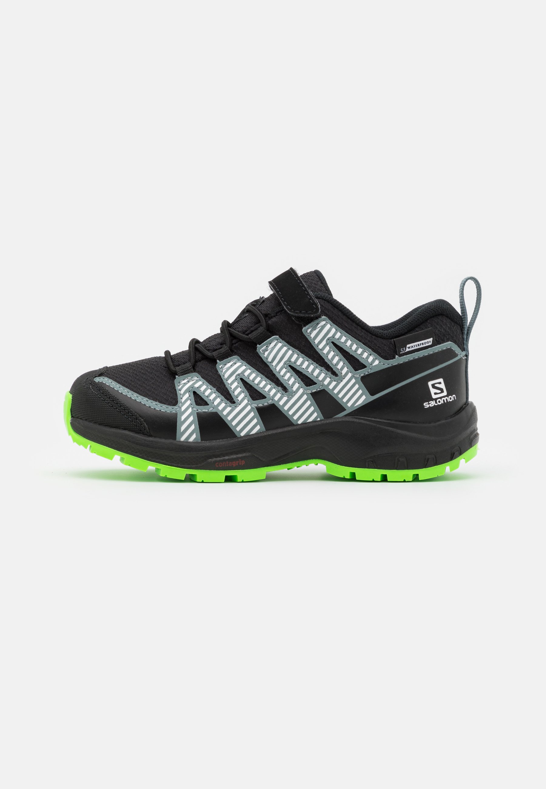 Salomon XA PRO V8 CSWP UNISEX - Hiking shoes - black/black/neongreen/black  - Zalando.ie