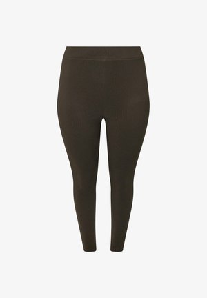 Yours Clothing, PLUS SIZE BASIC LEGGINGS - Leggings - chocolate
