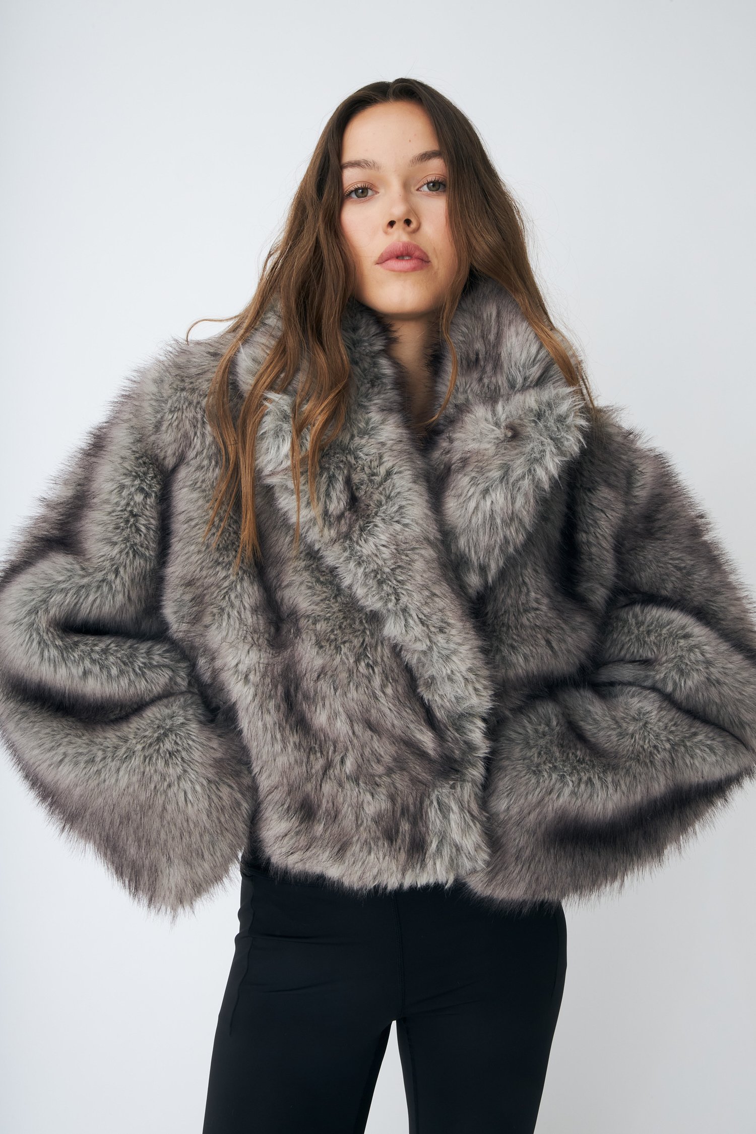 Cras LIE JACKET - Faux leather jacket - grey melange/grey