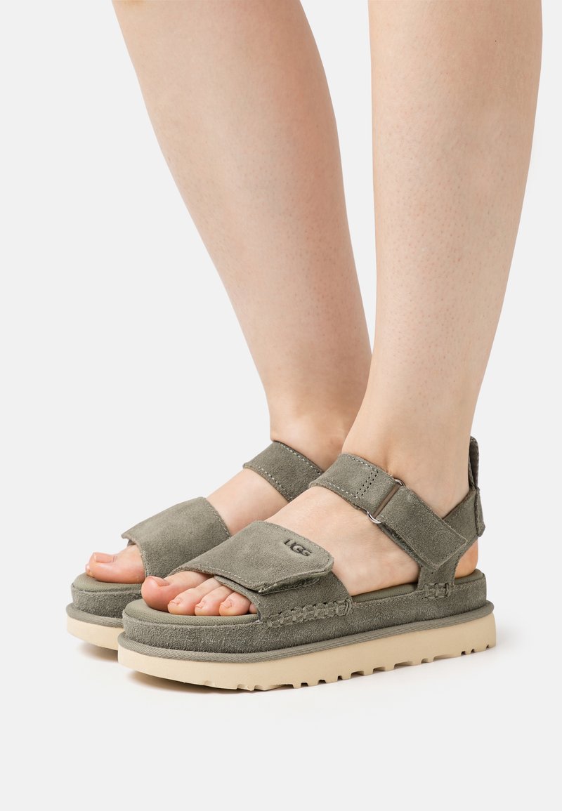 UGG GOLDENSTAR Platform sandals moss green/olive Zalando