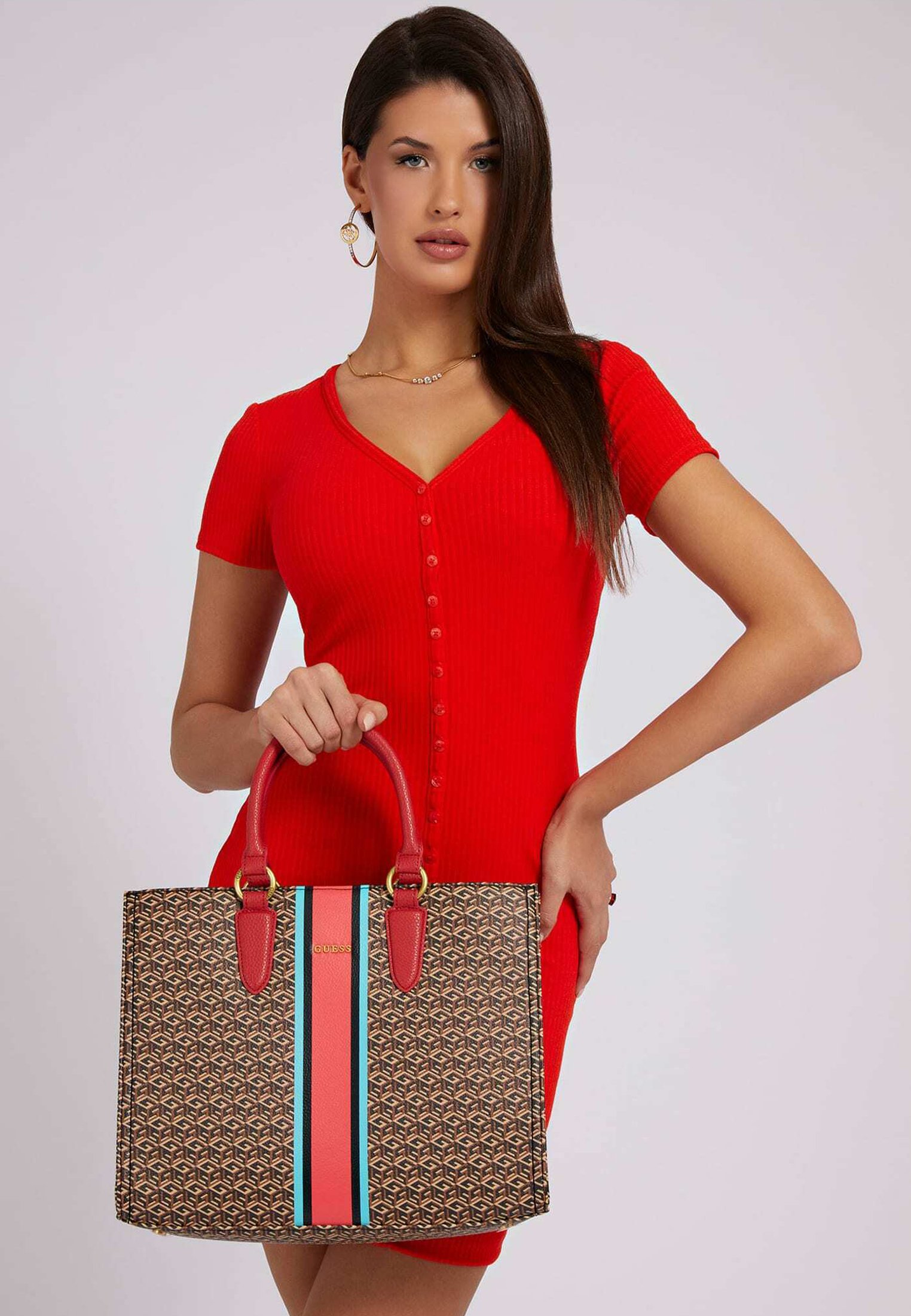 Guess EDERLE LOGO - Borsa a mano - bordeaux - Zalando.it