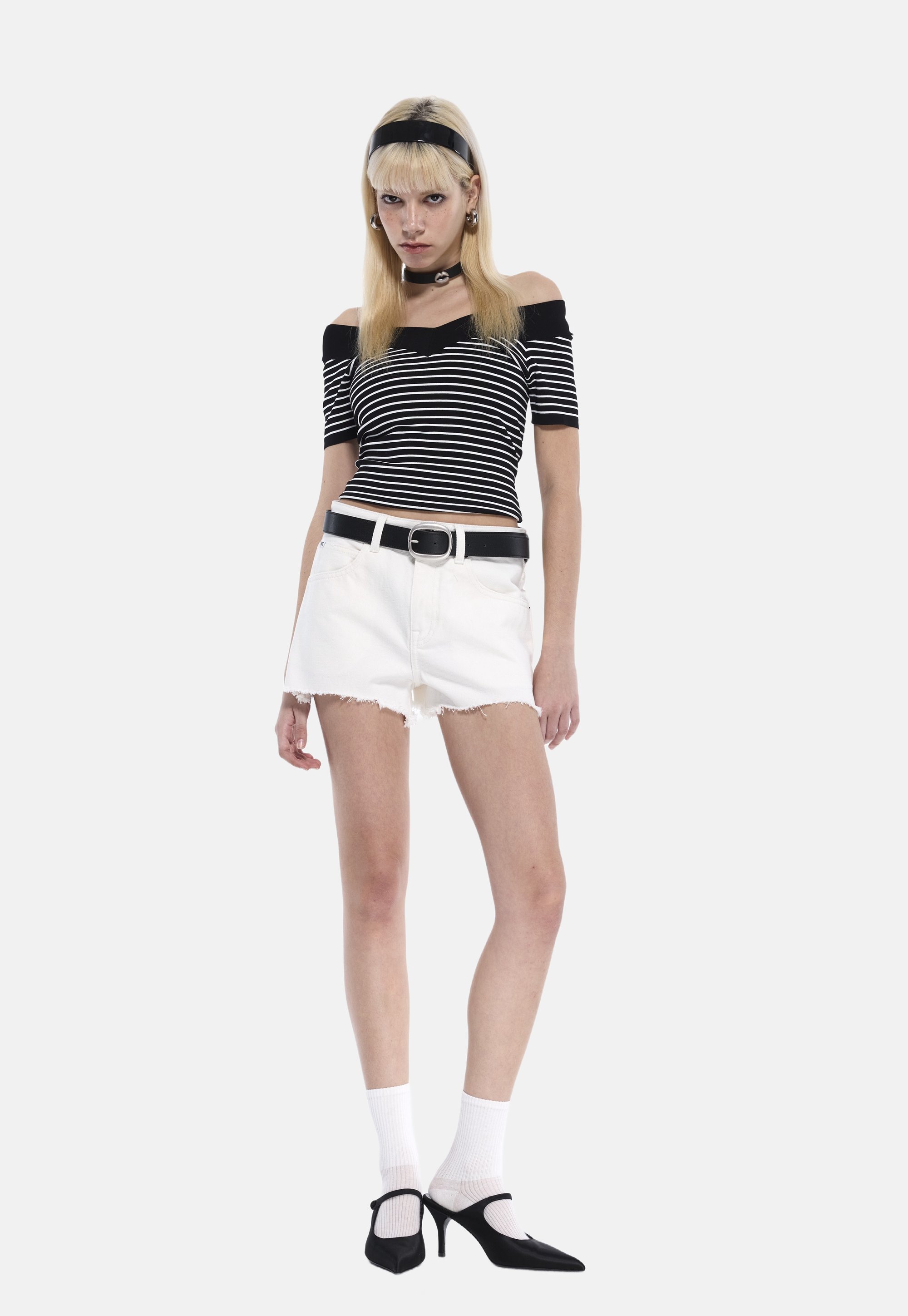 Miss Sixty Print T-shirt black-white/black